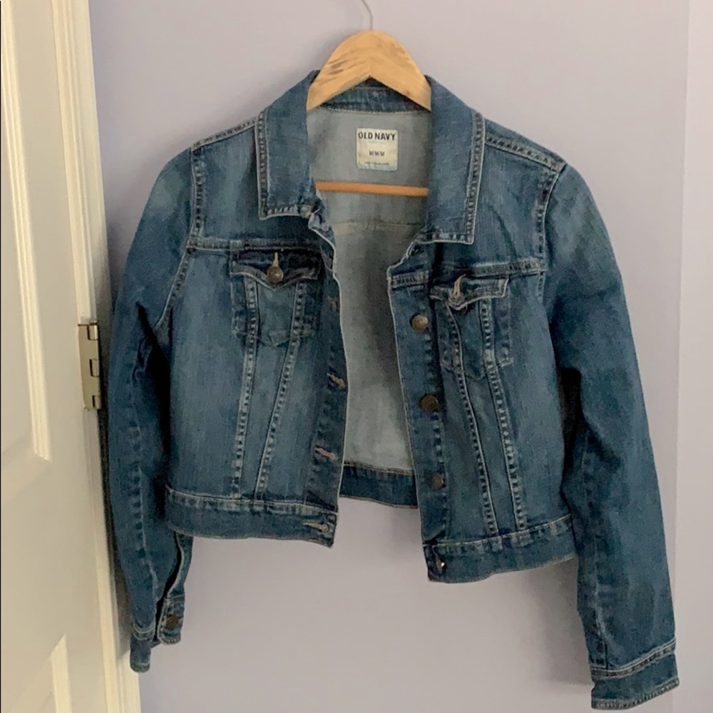 Blue cropped jean jacket